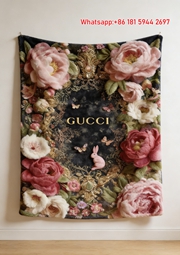 Enchanted Peony Garden Vintage Gucci Embroidered Throw blankets IMG_2797